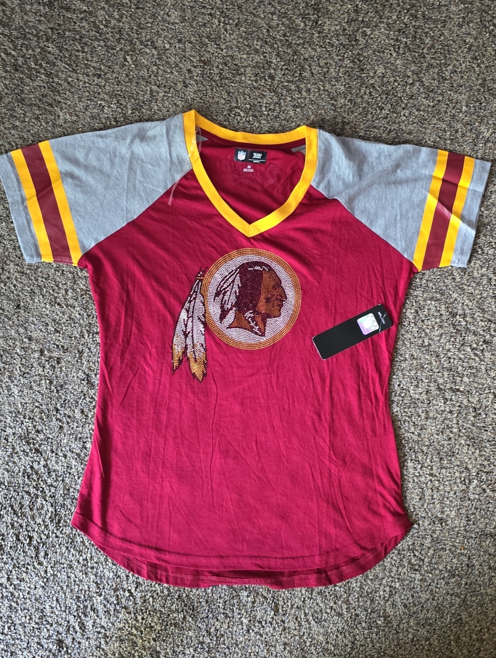 Team Apparel Washington Redskins Womens Shirt Medium Sparkle Emblem